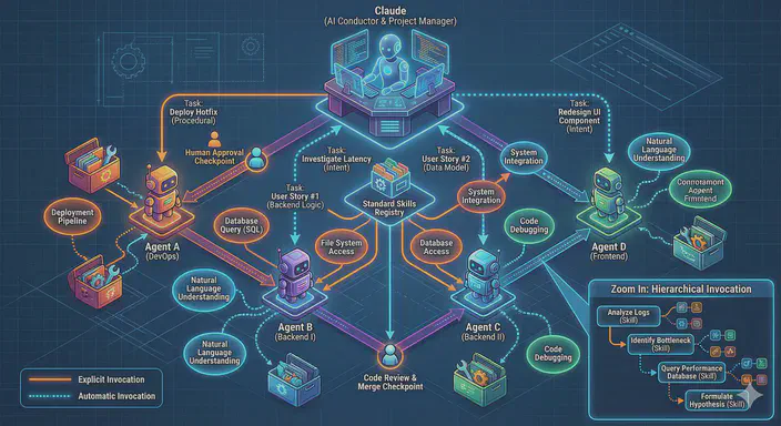 Claude Skills, Commands, Agents toward a unified mission