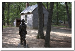 Thoreau in front of his hut